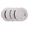 Chrome Plated 13" Round Metal Charger/ Plate - 4 Piece Set